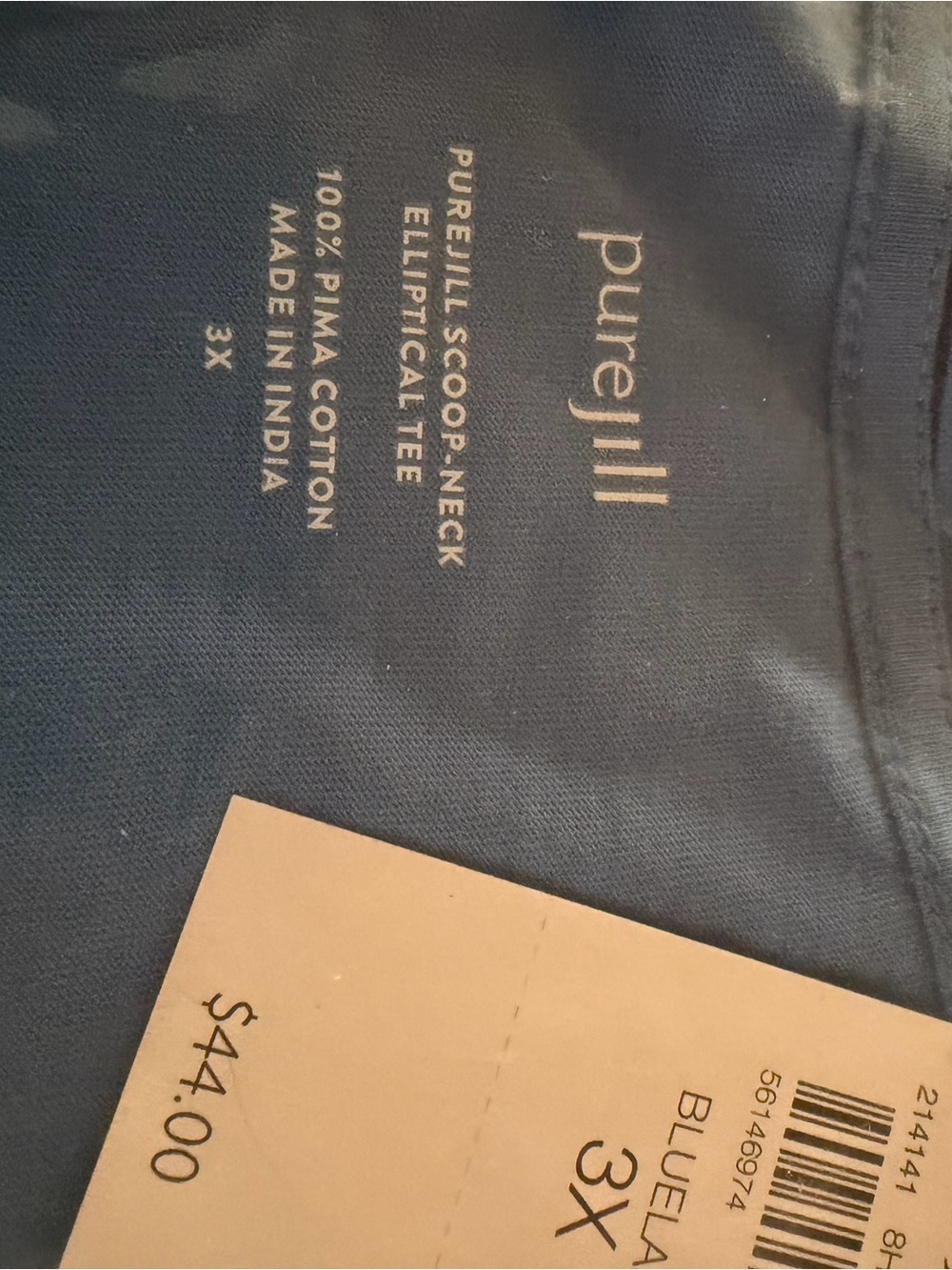 J. Jill PureJill Scoop-Neck Elliptical Tee in Blue